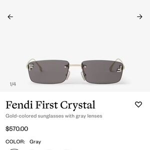 Fendi Black and Silver Sunglasses w F Rhinestone